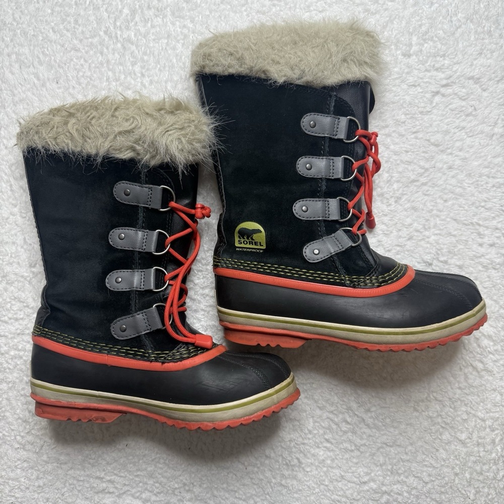 Sorel Joan of Arctic Kids 5 Black Waterproof‎ Faux Fur Winter Boots